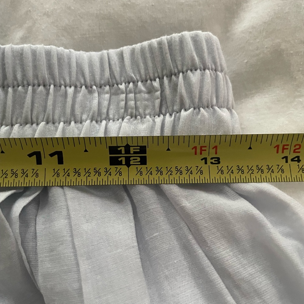 S: H & M Pleated A Line Midi Skirt Softly Sheer Lined Powder blue - Picture 3 of 6